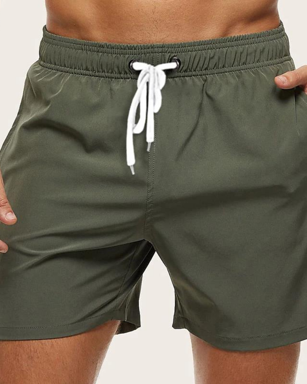 Cotton Chino Shorts Men Swim Trunks Nylon Quick Dry