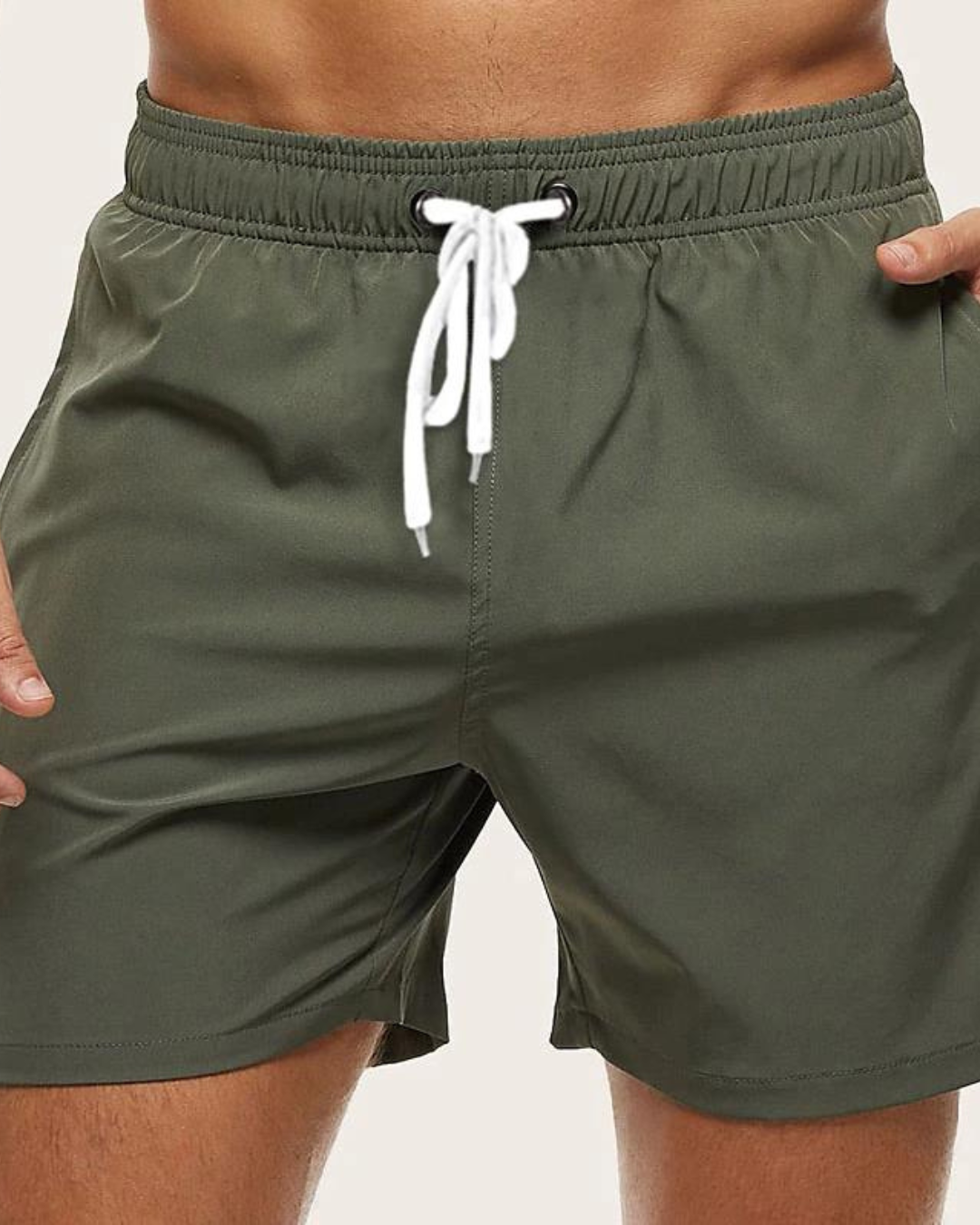 Cotton Chino Shorts Men Swim Trunks Nylon Quick Dry
