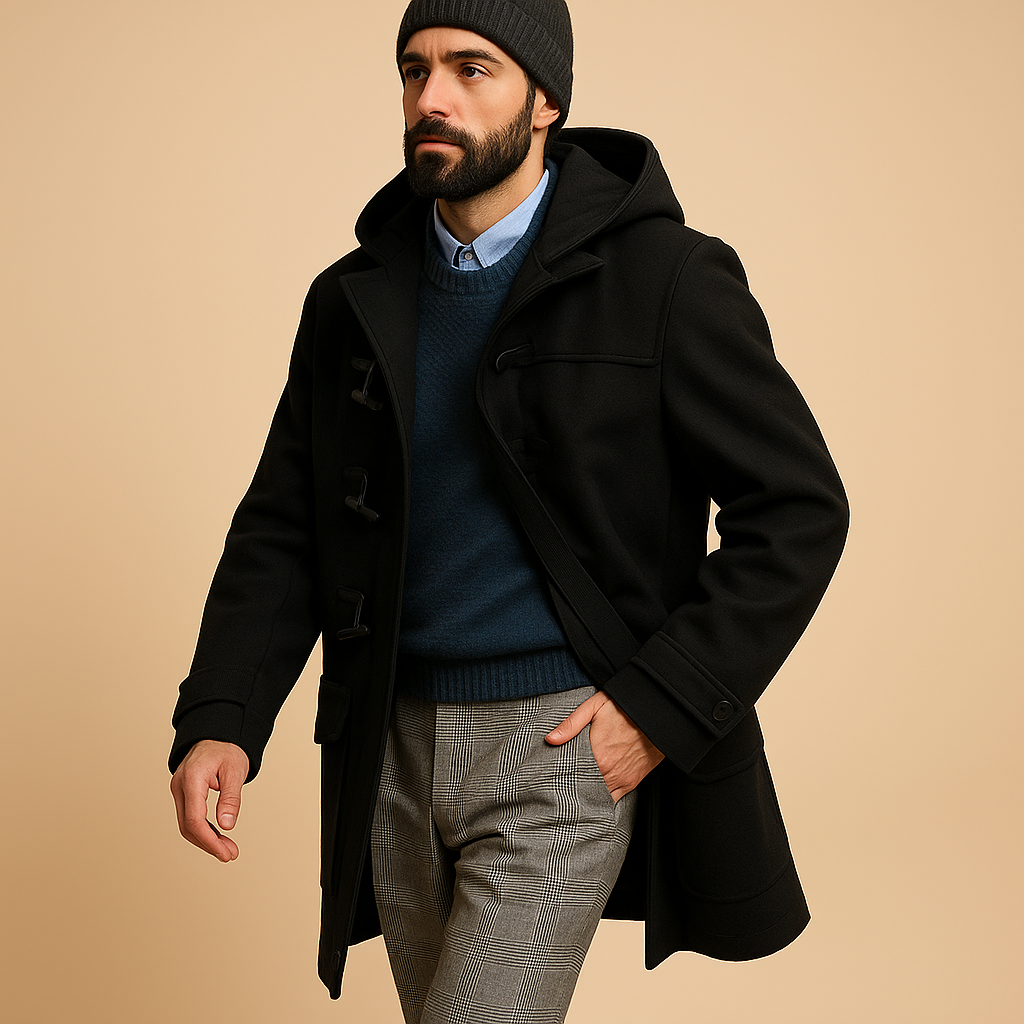 Mens Trench Coat – Wool Blend Casual Winter Overcoat