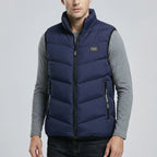 Insulated Quilted Gilet Vest Men Wool Zipper