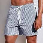 Denim Cargo Shorts Men Swim Board Shorts Quick-Dry Striped
