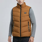 Insulated Quilted Gilet Vest Men Wool Zipper
