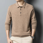 Merino Wool Polo Sweater Men