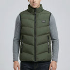 Insulated Quilted Gilet Vest Men Wool Zipper