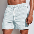 Denim Cargo Shorts Men Swim Board Shorts Quick-Dry Striped