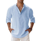Linen Henley Shirt Men – Button Placket Summer