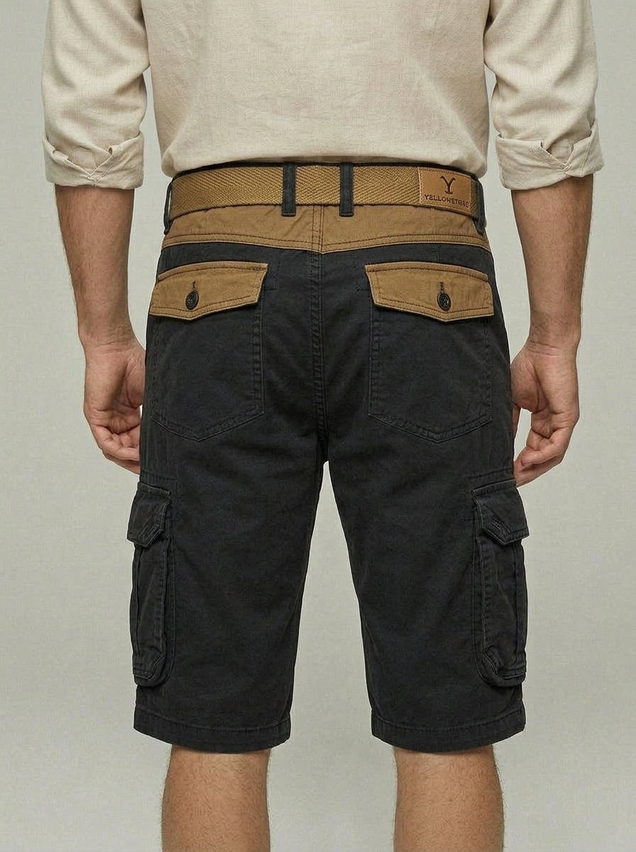 Cotton Chino Shorts Men Cargo Functional Pockets