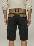 Cotton Chino Shorts Men Cargo Functional Pockets