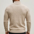 Men's Wool Waffle Quarter Zip Sweater – Ribbed