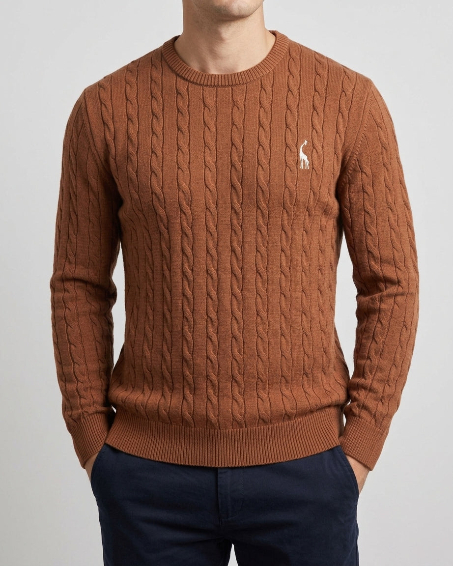 Wool Cable Knit Sweater Men