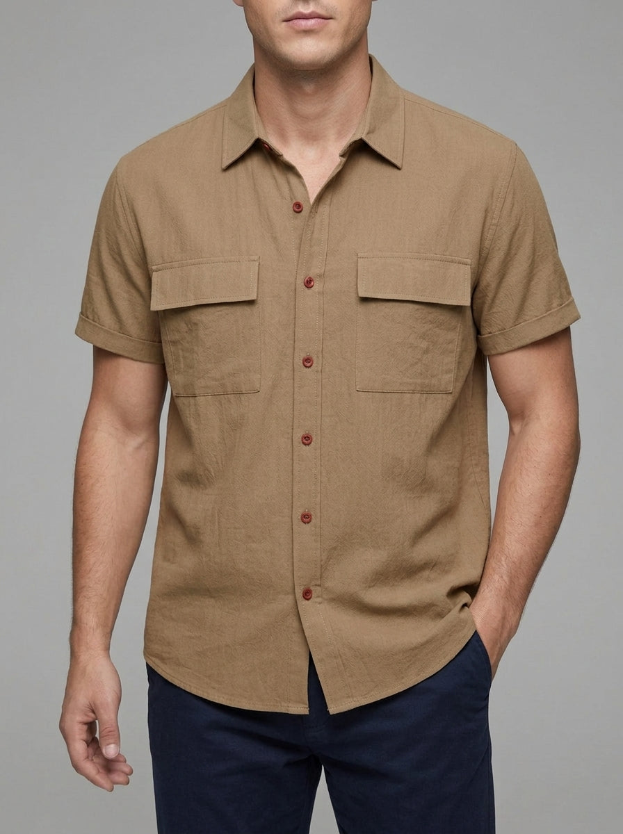 Cotton Linen Blend Shirt Men – Summer