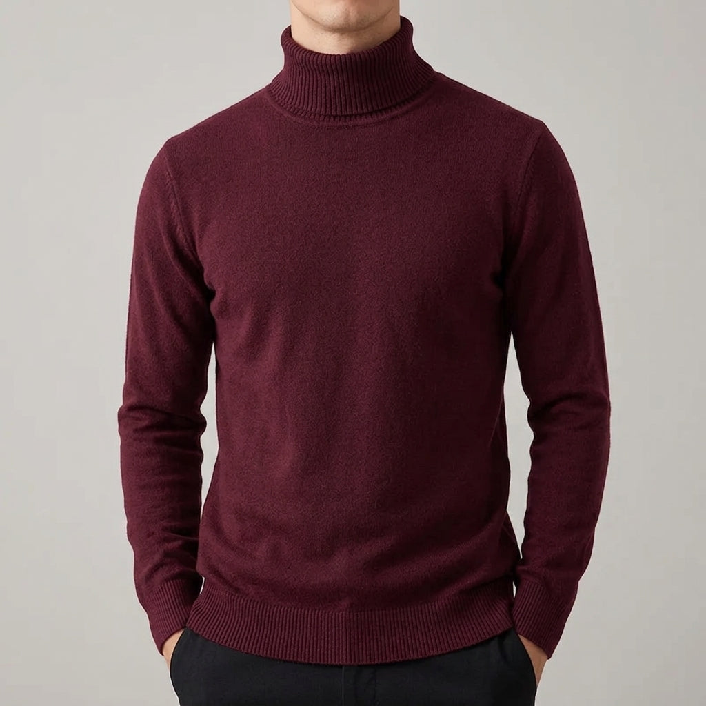 Wool Blend Roll Neck Jumper Men