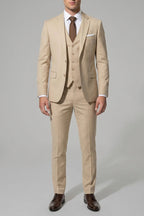 Slim-Fit 3-Piece Suit Men Wedding Wool