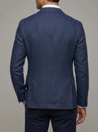 Lightweight Cotton Linen Blazer Men Navy