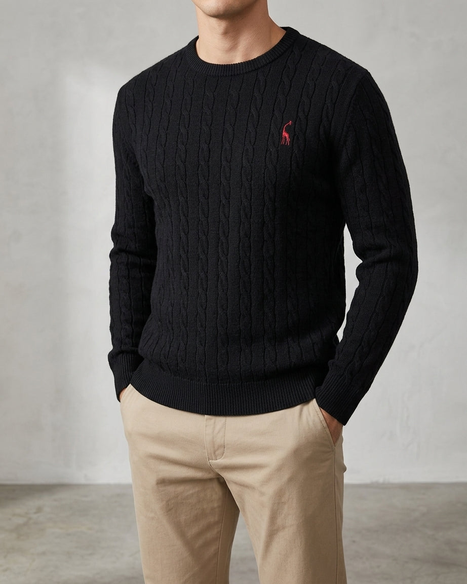 Wool Cable Knit Sweater Men
