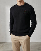 Wool Cable Knit Sweater Men