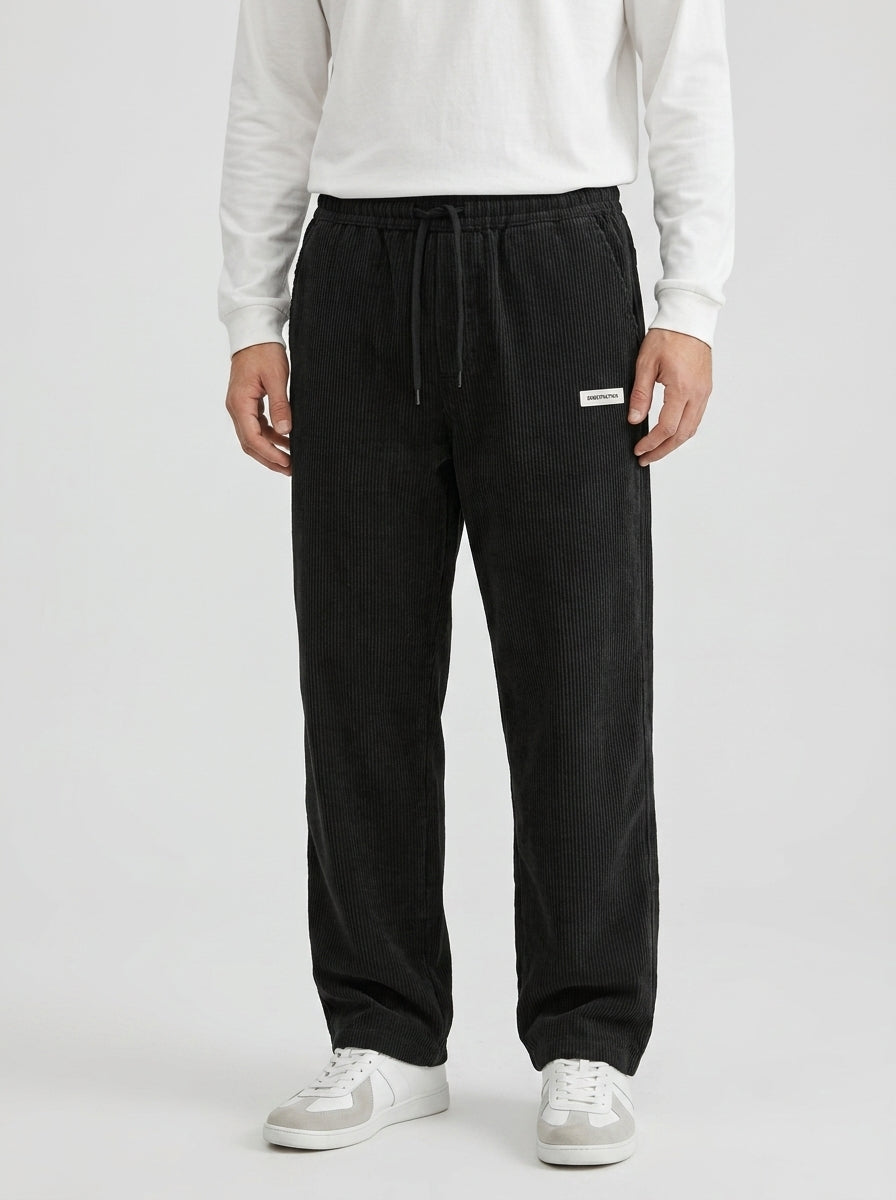 Corduroy Trousers Men Straight Leg