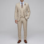 Wool Slim-Fit Elegant 3-Piece Wedding Suit Men
