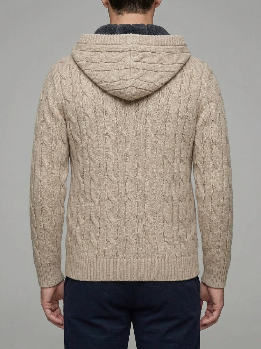 Belessia Giorgio Wool Zip Sweater  - Fleece Lined
