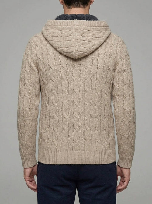 Belessia Giorgio Wool Zip Sweater  - Fleece Lined