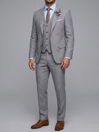 Linen Elegant 3-Piece Wedding Suit Men