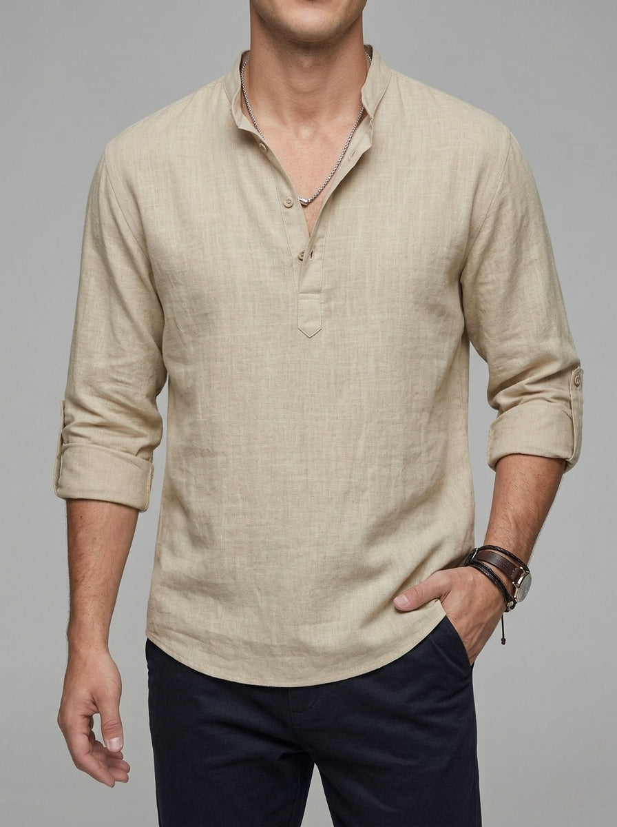 Linen Long Sleeve Shirt Men – Summer