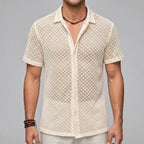 Short Sleeve Mesh Shirt Men