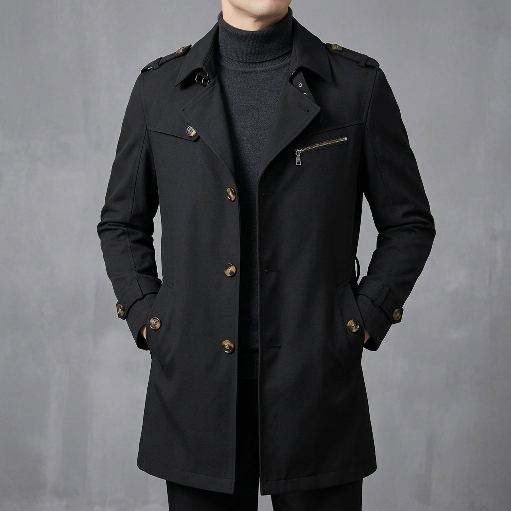Weatherproof Wool Trench Coat Men Winter