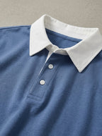 Rugby Shirt Blue – Cotton Contrast Collar