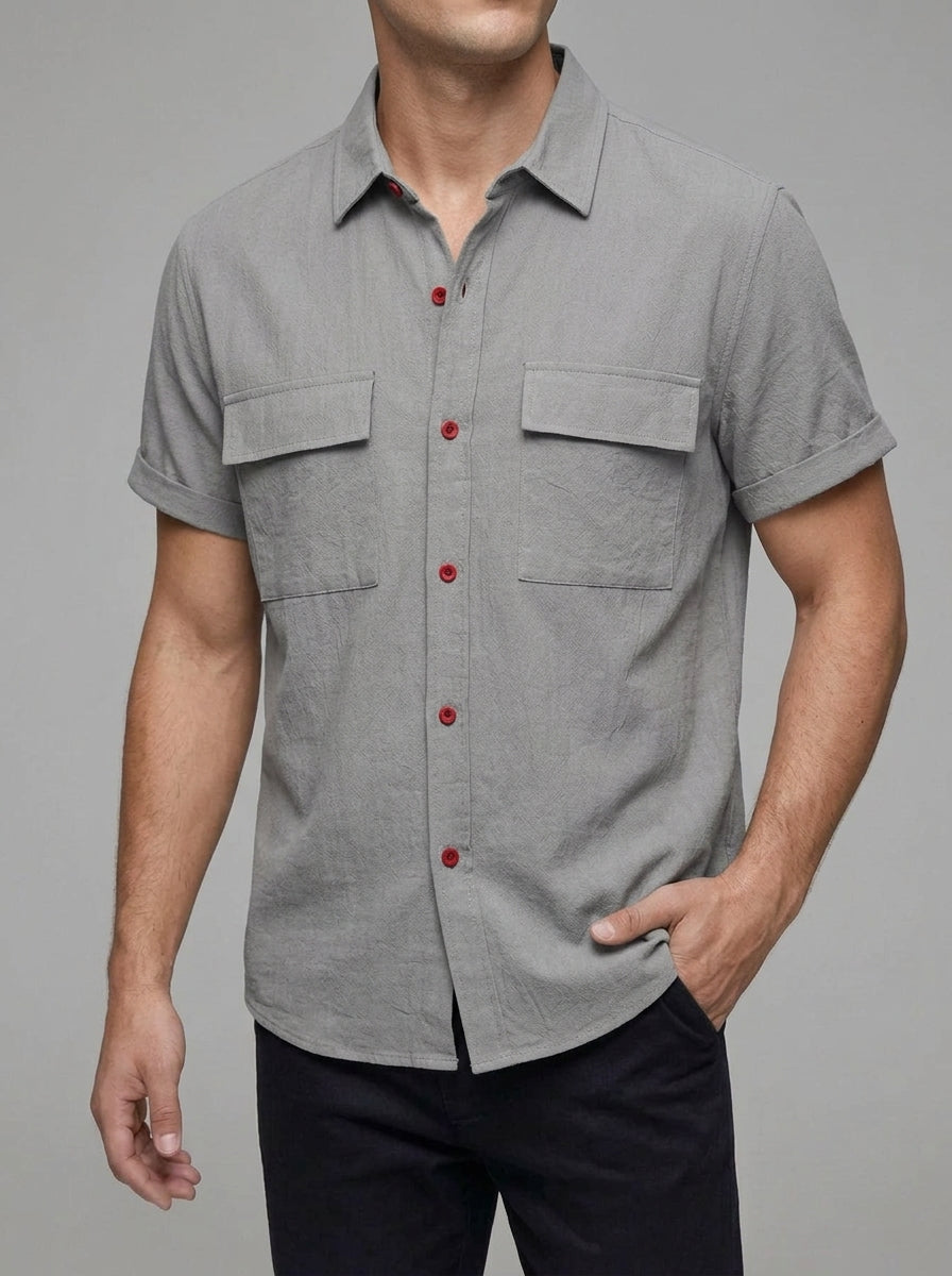 Cotton Linen Blend Shirt Men – Summer