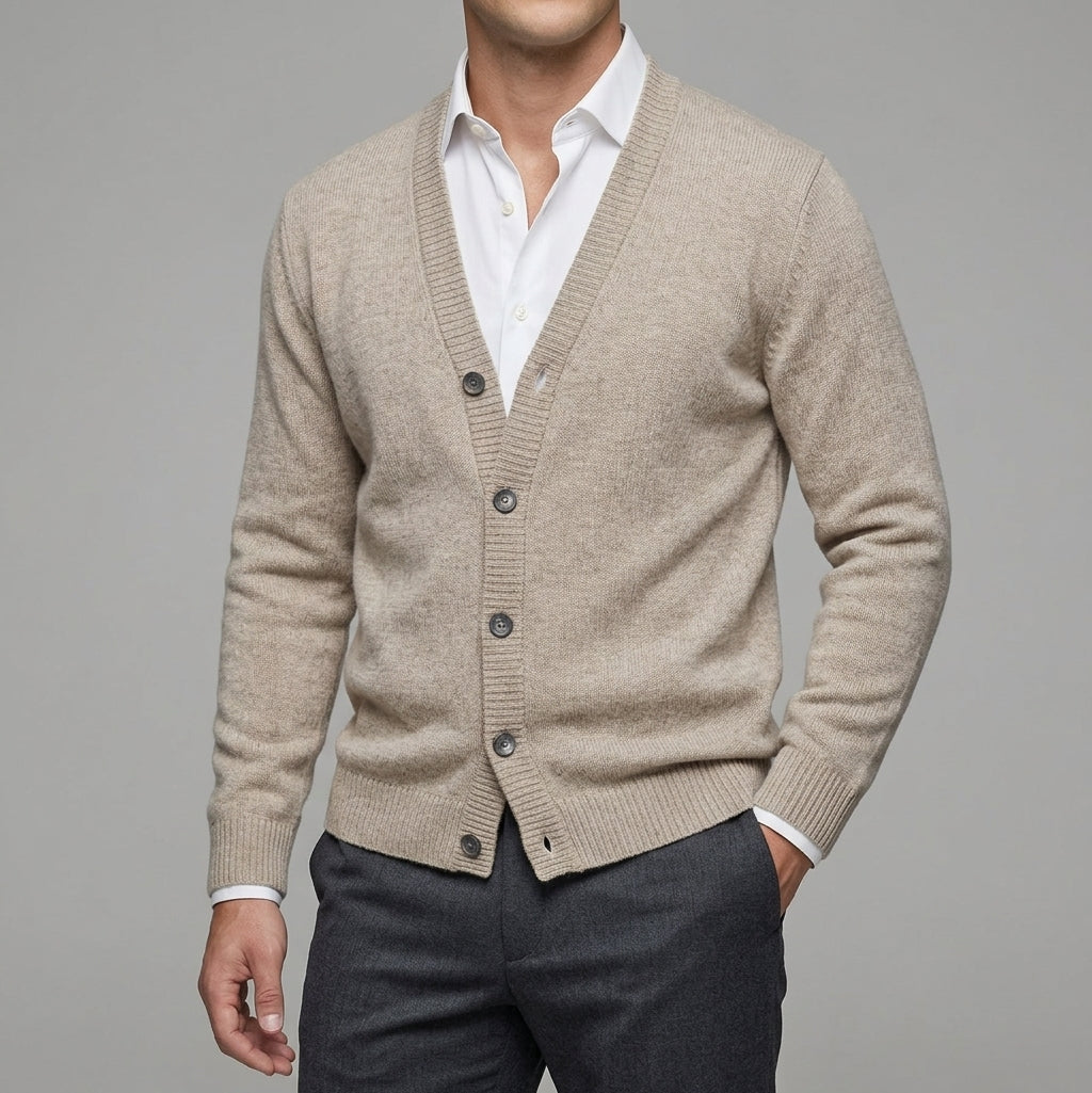 Victor Men's Wool Button Cardigan Vest | Warm & Stylish V-Neck Sleeveless Sweater
