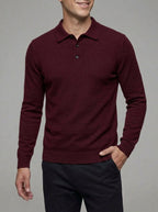 Merino Wool Polo Sweater Men