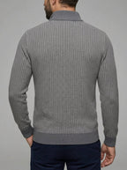 Wool Quarter Zip Pullover Men – Ribbed Knit