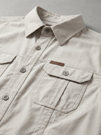 Wool Cargo Shirt Men Long Sleeve Outdoor