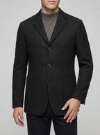 Wool Herringbone Tweed Blazer Men Single Breasted