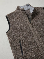 Knit Vest Men Wool Zip Pockets