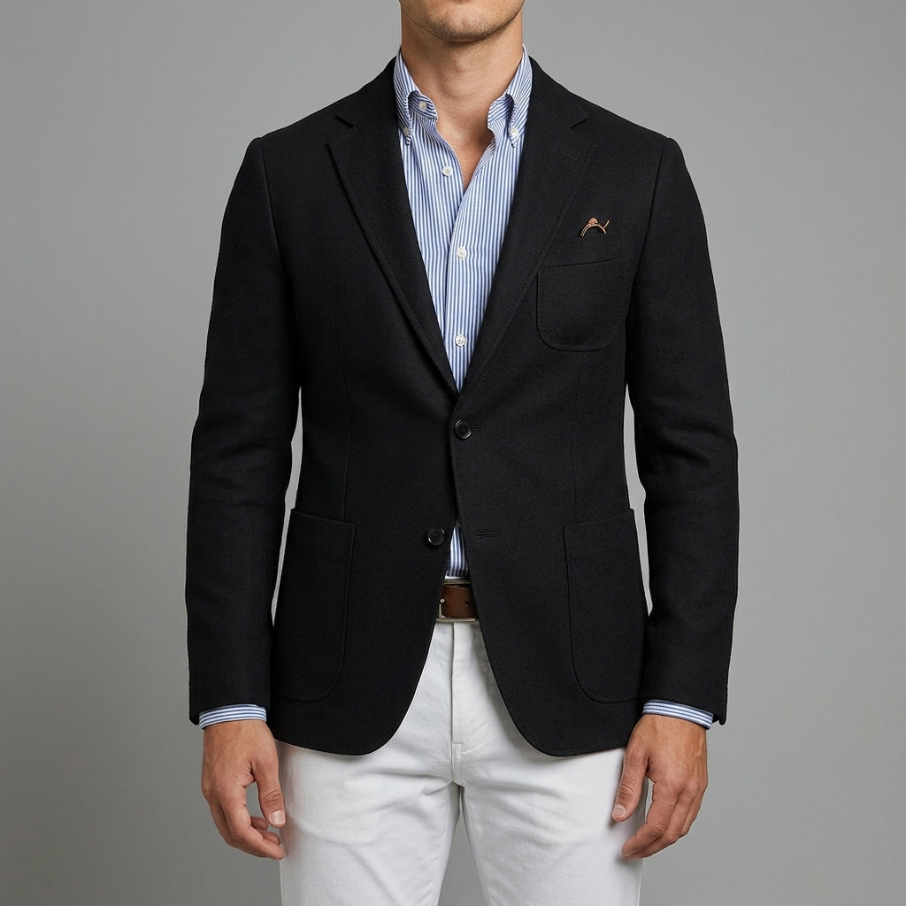 Oliver Wool Casual Blazer Men Notched Lapel