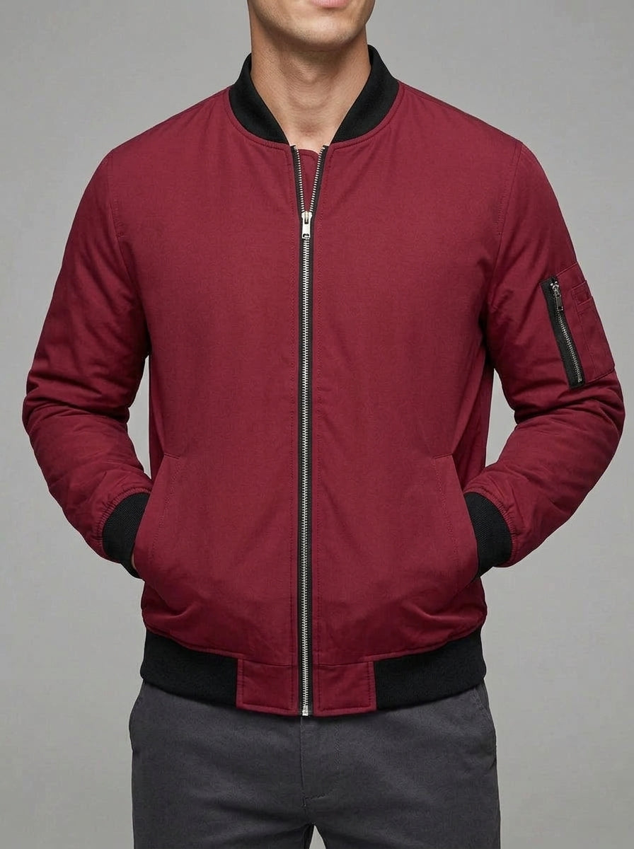Wool Bomber Jacket Men – Classic Zip
