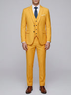 Elegant 3-Piece Wedding Suit Men Wool Slim-Fit