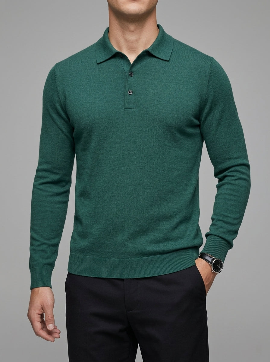 Belessia Merino Wool Polo Shirt  - Soft Knit Men