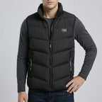 Insulated Quilted Gilet Vest Men Wool Zipper