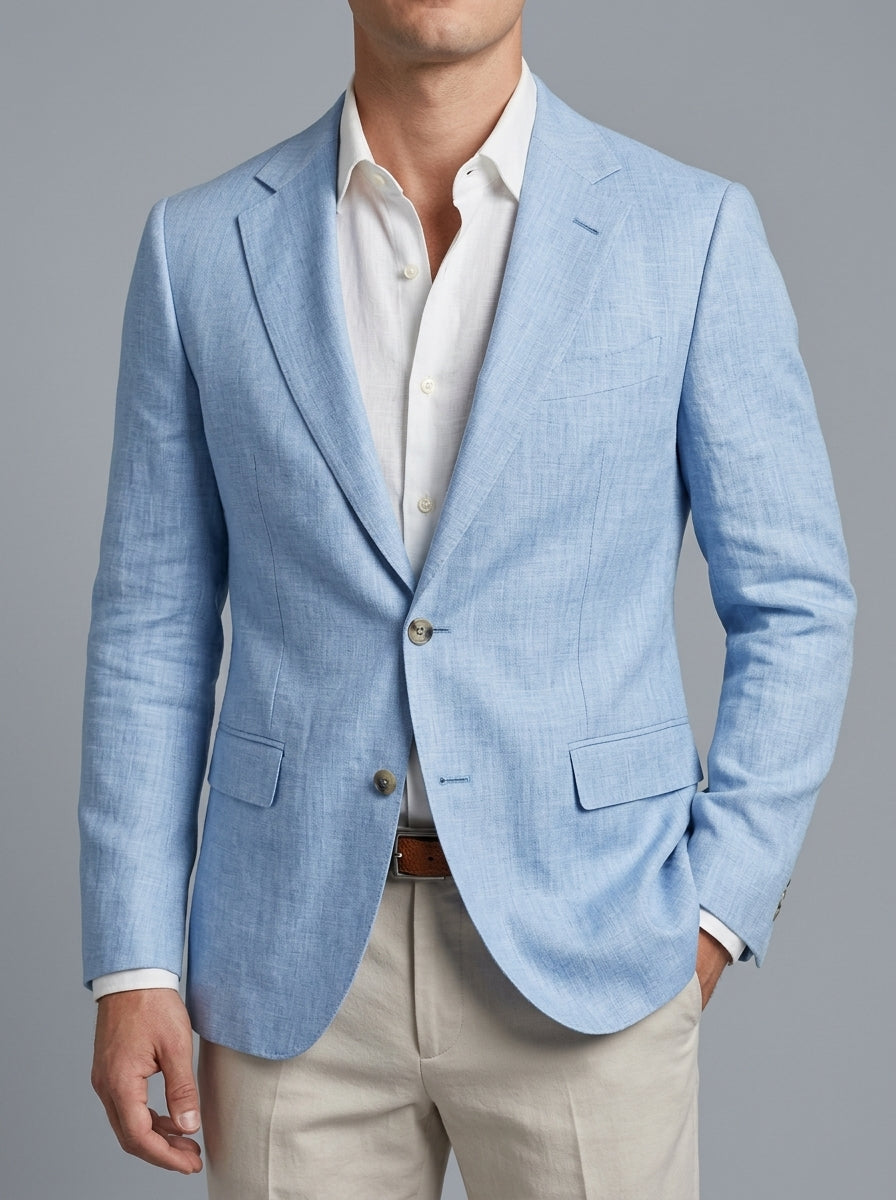 Slim-Fit Linen Summer Blazer Men