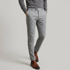 Wool Trousers Men Flat Front Tailored