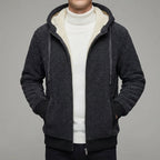 Fleece Zip Hoodie Men Lined Hood