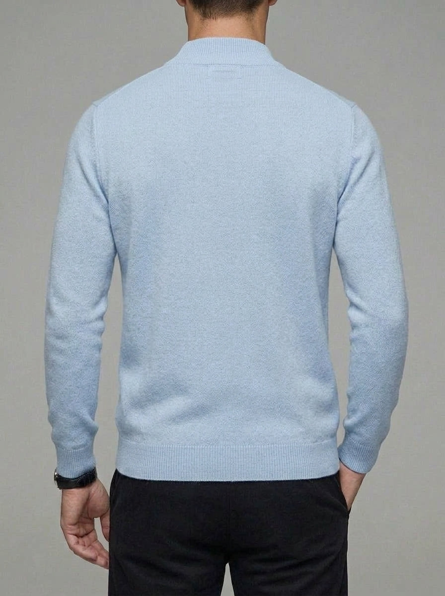 Merino Wool Polo Jumper Men Sweater