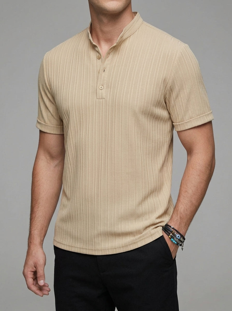 Men's Classic Henley Shirt Cotton