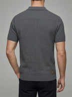 Knit Polo Shirt Wool Button Neck Men