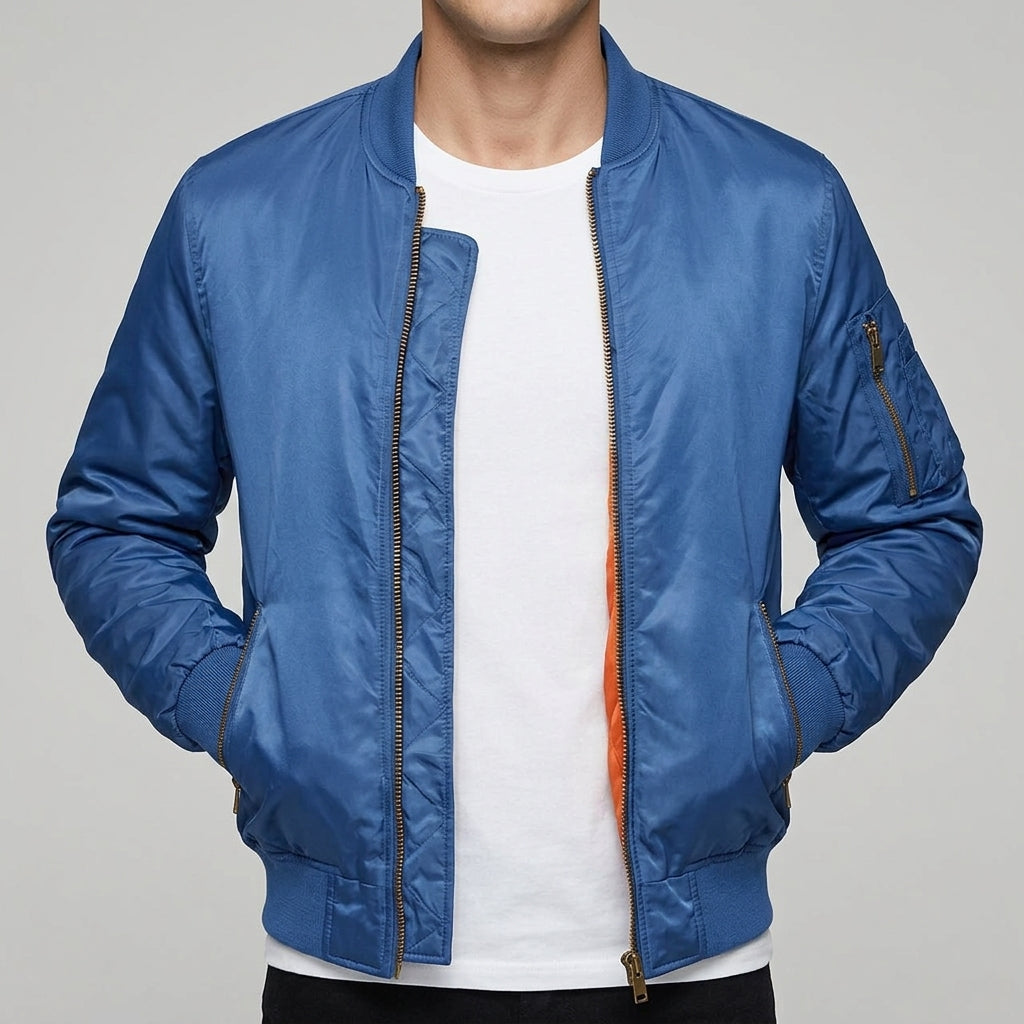 Men's Leather Bomber Jacket – Aviator Style