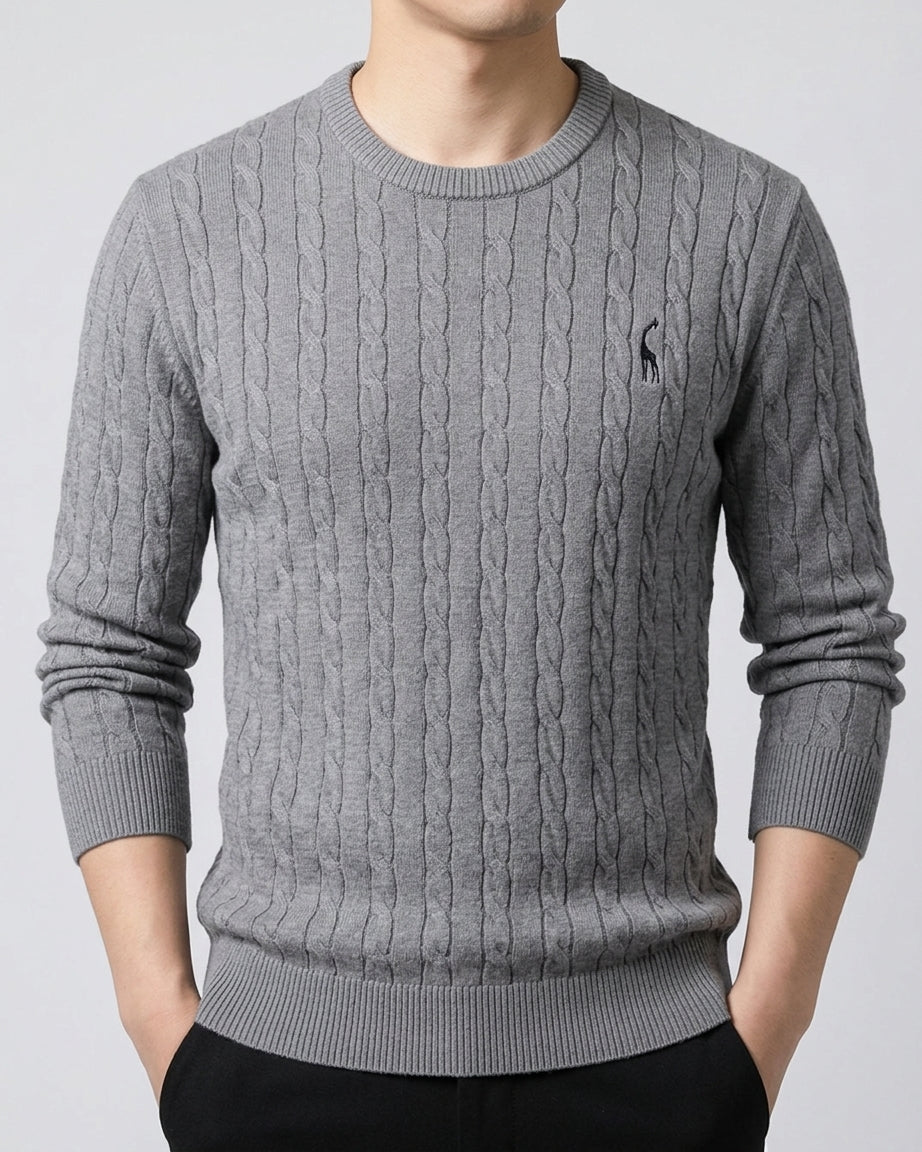 Wool Cable Knit Sweater Men