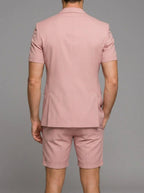 Short Sleeve Blazer Shorts Set Men